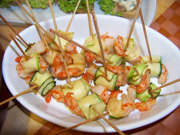 Garnelen im Zucchinimantel